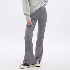 Gap Women 30/10R Gray Vegan Suede Retro Boho Pockets High Rise 70s Flare Jeans